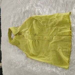BEAUTIFUL VINTAGE VS LIME GREEN HALTER TOP WITH COLLAR XS